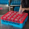 CFS OptiClean 25-Compartment Glass Rack with 1 Extender Red view 2