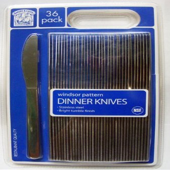 Bakers & Chefs Windsor Pattern Stainless Dinner Knives 36 Pack, Garden, Lawn, Maintenance