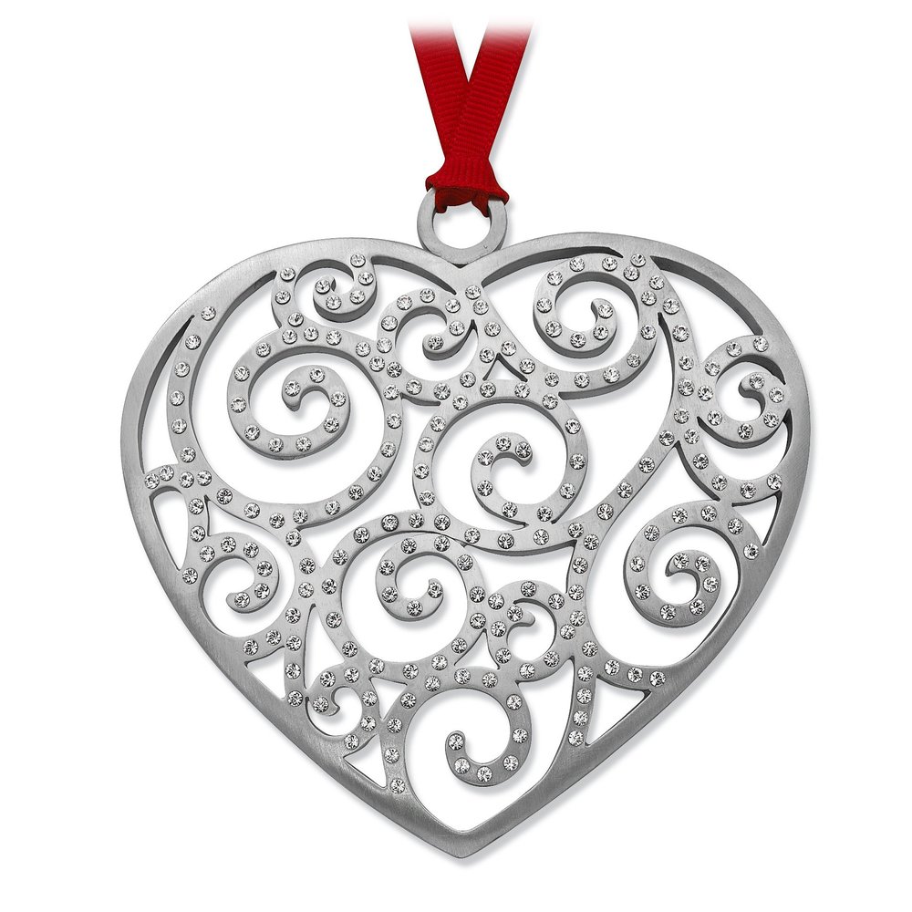4" Pewter Plated Rhodium with Austrian Crystals Made in USA