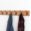 PEG AND RAIL Solid Cherry Wall Mounted Coat Rack with Oil Rubbed Bronze Wall Coat Hooks - Made in The USA (Natural 30.5" x 3.5" with 5 Hooks) view 2