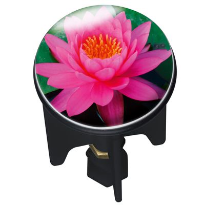 WENKO 21238100 Drain Plug Pluggy Pink Lily fits All Conventional drains, Plastic, 3.9 x 6.5 x 3.9 cm, Multicoloured