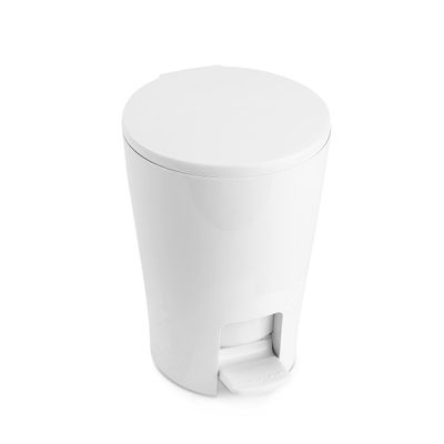 TATAY Bathroom Bin with Pedal Diabolo 5L | Inner Bucket with Handle | Practical and Easy-to-Clean Design | Made from Highly Resistant Materials | 19 x 21 x 28.2 cm White