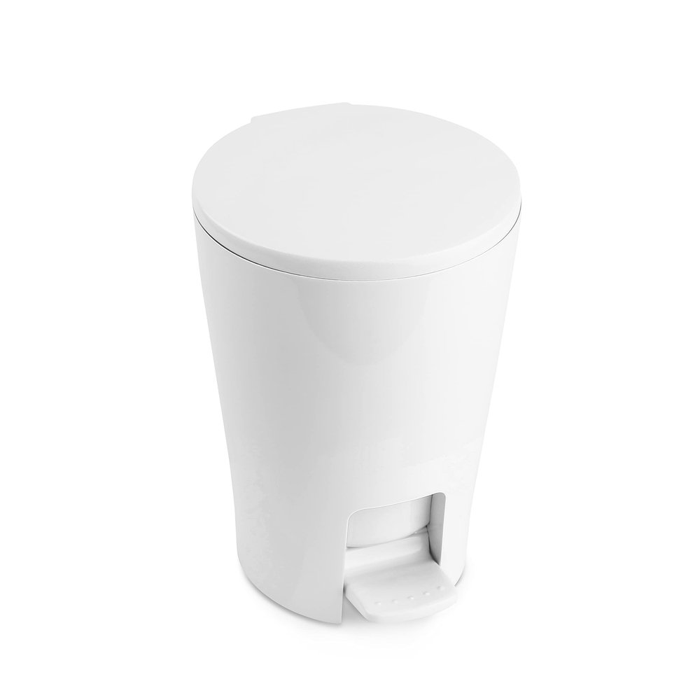 TATAY Bathroom Bin with Pedal Diabolo 5L | Inner Bucket with Handle | Practical and Easy-to-Clean Design | Made from Highly Resistant Materials | 19 x 21 x 28.2 cm White