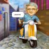 myDaVinci Personalized Scooter Rider Caricature from Photos view 1