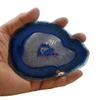 LARGE BLUE AGATE SLAB 4-5 INCH Geode Slice with Stand Crystal Mineral Gemstone Rock Gem view 2