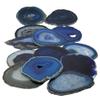 LARGE BLUE AGATE SLAB 4-5 INCH Geode Slice with Stand Crystal Mineral Gemstone Rock Gem view 3
