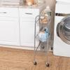 Household Essentials 3-Tier Slim Storage Cart, Heavy-Duty Steel Frame, Smooth Casters with Locks, Chrome-Like Powder Coat Finish, Arched Handles, Easy to Assemble, Modern, Compact, Silver view 3