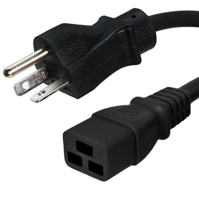 IronBox Electric 6-20P to C19 Power Cords Rated 20A, 250V, 12/3 AWG - UL Listed Extension Cable Adapter - Power Supply Cables- Heavy Duty Plug and Cord for Computer, Data Centers & More (1ft, Molded)
