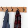 PEG AND RAIL Solid Cherry Wall Mounted Coat Rack with Oil Rubbed Bronze Wall Coat Hooks - Made in The USA (Cherry 36" x 3.5" with 7 Hooks) view 3