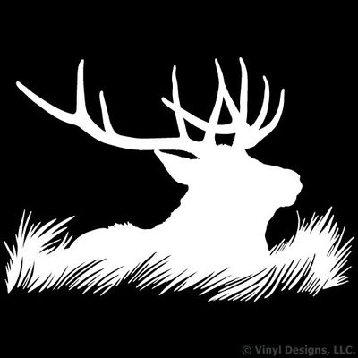Elk Deer Head Silhouette Hunting Vinyl Wall Decal Sticker Art, Home Decor, Mural