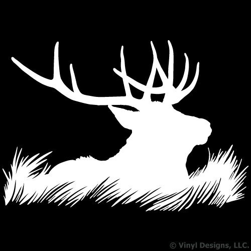 Elk Deer Head Silhouette Hunting Vinyl Wall Decal Sticker Art, Home Decor, Mural