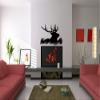 Elk Deer Head Silhouette Hunting Vinyl Wall Decal Sticker Art, Home Decor, Mural view 2