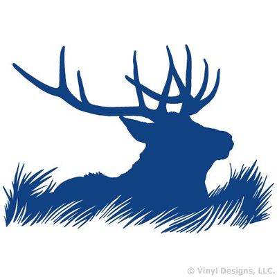 Elk Deer Head Silhouette Hunting Vinyl Wall Decal Sticker Art, Home Decor, Mural