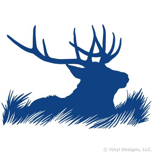 Elk Deer Head Silhouette Hunting Vinyl Wall Decal Sticker Art, Home Decor, Mural