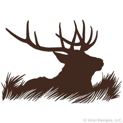 Elk Deer Head Silhouette Hunting Vinyl Wall Decal Sticker Art, Home Decor, Mural