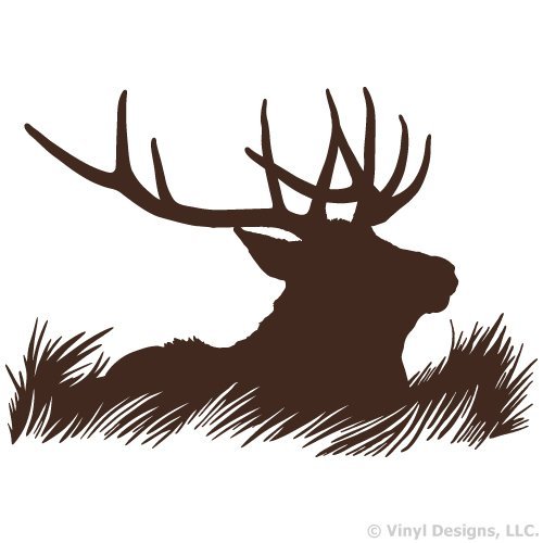Elk Deer Head Silhouette Hunting Vinyl Wall Decal Sticker Art, Home Decor, Mural