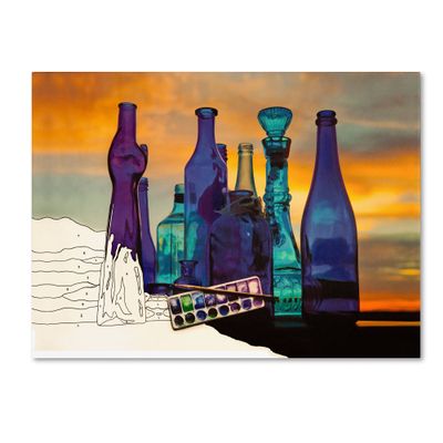 Trademark Fine Art Blue Sunset by Numbers by Roderick Stevens Canvas Art, 18 by 24-Inch