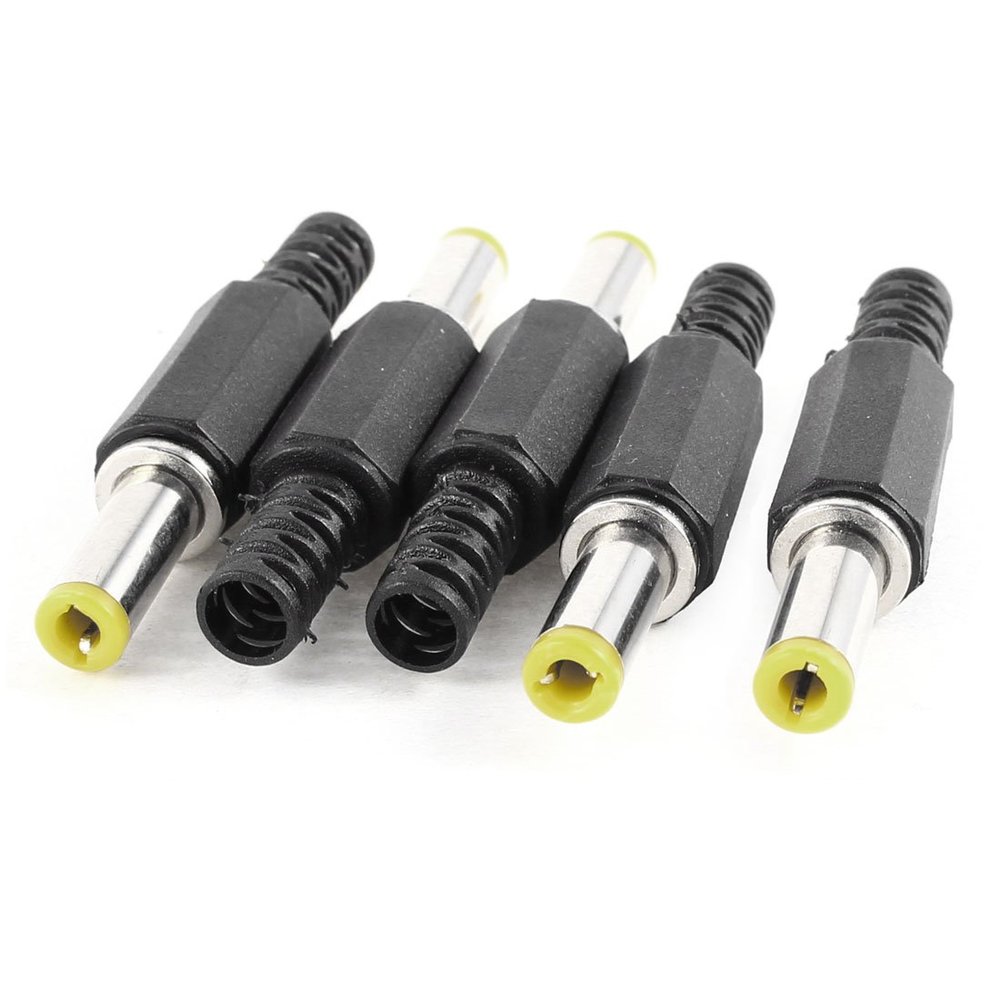 uxcell 5pcs 5.5x2.5mm DC Male Connector Jack Solder Adapter DIY DC Barrel