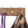 Solid Oak Coat Rack with Solid Brass Hat and Coat Style Hooks - Made in The USA (Chestnut, 41" x 3.5" with 8 Hooks) view 3