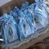 Hand made Baptism Favors Baby Blue 12pc / Prayer Books Covered in Repujado/recuerditos De Bautizo En Repujado Libritos De Oracion view 1
