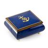 Vibrant Blue Nautical Theme Inlay of Anchor Music Box - Many Songs to Choose - Thriller view 1