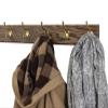 Solid Oak Coat Rack with Solid Brass Hat and Coat Style Hooks - Made in The USA (Walnut, 25.5" x 3.5" with 5 Hooks) view 2