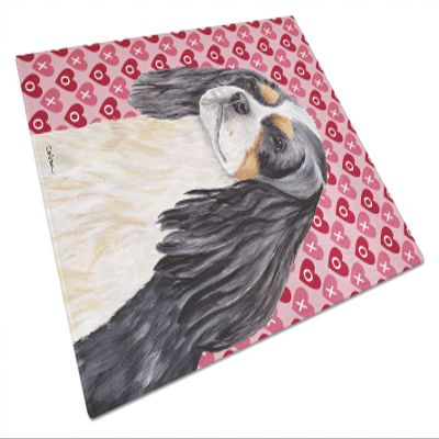 Caroline's Treasures SC9248LCB Cavalier Spaniel Hearts Love and Valentine's Day Portrait Glass Cutting Board Large Decorative Tempered Glass Kitchen Cutting and Serving Board Large Size Chopping Board