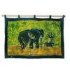 NOVICA Large Cotton Batik Wall Mural, Green, Proud African Elephant' view 1