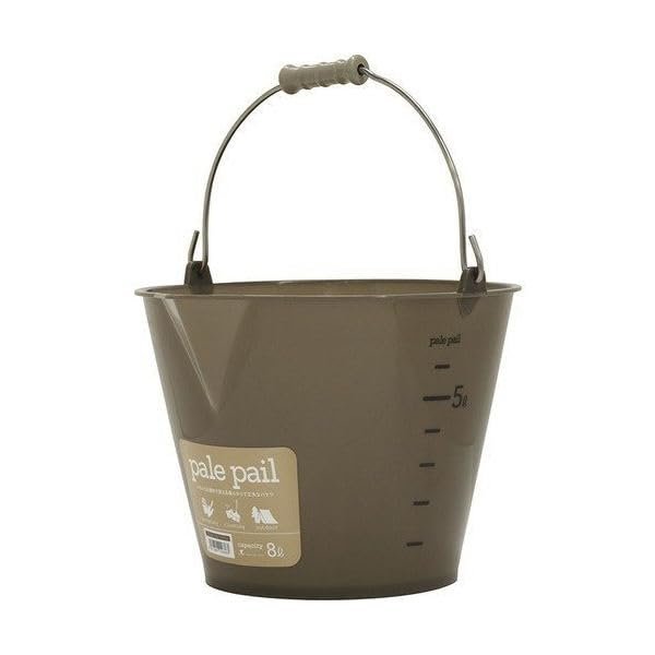Risu Bucket, Pale Bucket, Soft, Durable, Brown, 2.2 gal (8 L)