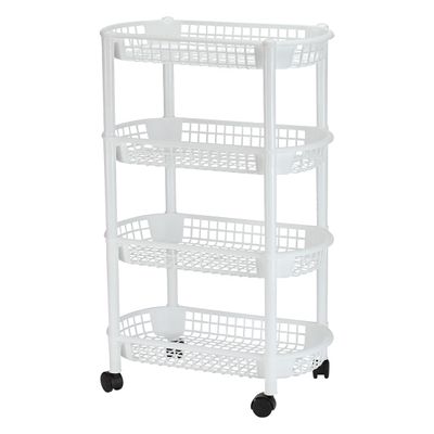 Dream Products MBR Industries 4-Tier Rolling Kitchen Cart, White
