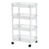Dream Products MBR Industries 4-Tier Rolling Kitchen Cart, White view 1