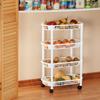 Dream Products MBR Industries 4-Tier Rolling Kitchen Cart, White view 2