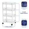 Dream Products MBR Industries 4-Tier Rolling Kitchen Cart, White view 4