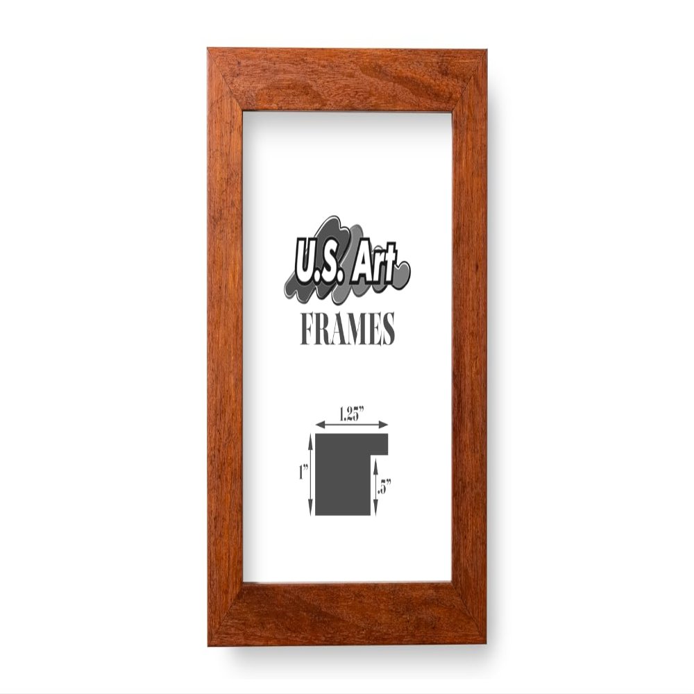 US Art 3x33 Red Oak Flat 1.25 Inch, Wrapped Finish Wood Composite MDF Wall Decor Picture Poster Photo Frame