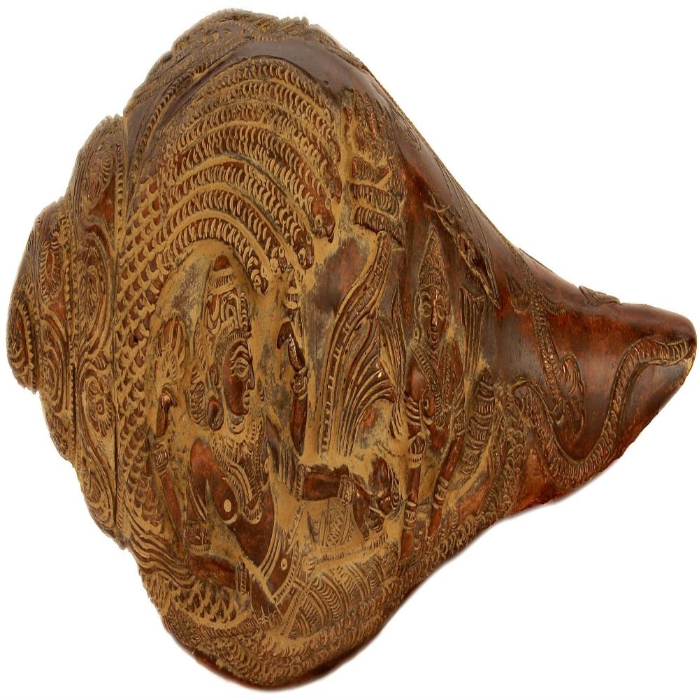 3" Sheshshayi Vishnu Conch in Brass | Handmade | Made in India - Brass Statue