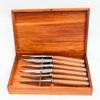 4 Different Set of Artisan Hammered Flatware From Madagascar in a Wooden Gift Box view 1