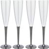 Strix Design Mozaik MB-296S Plastic Disposable Glass 4 Pcs 125ml Silver Assembled Glass view 1