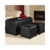 Storage Ottoman Chest Trunk with Tray Table and Two Footrests view 1