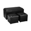 Storage Ottoman Chest Trunk with Tray Table and Two Footrests view 2