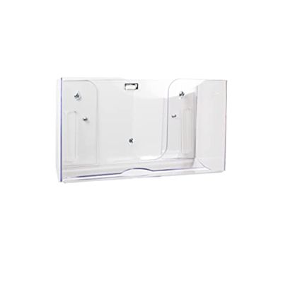 TrippNT 51937 Small Dual Dispensing Paper Towel Holder with 150 9.2 x 9.4 inch Multi-Fold Paper Towel Capacity and Peelable Protective Film,Clear