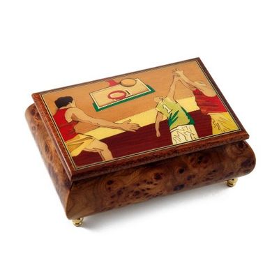 Sports Theme Wood Inlay:Basketball - Collectible Musical Jewelry Box - Many Songs to Choose - Impossible Dream, The