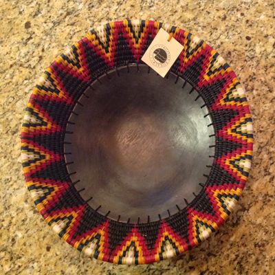 Fruit Bowl Made with a Sustainable Swazi Mountain Grass Called Lutindz and Clay