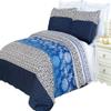 8PC Lydia Full Size Bed in a Bag- Medium Weight Down Alternative Comforter (Duvet Insert) with Cotton Duvet Cover Set and Bed Sheets view 1