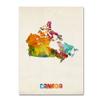 Trademark Fine Art Canada Watercolor Map by Michael Tompsett, 18 by 24-Inch view 1