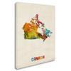 Trademark Fine Art Canada Watercolor Map by Michael Tompsett, 18 by 24-Inch view 2