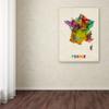 Trademark Fine Art France Watercolor Map by Michael Tompsett, 18 by 24-Inch view 3