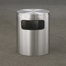 Glaro Inc. Glaro 10 Gallon Waste Receptacle w/Flat Top, Satin Aluminum - C1566SA