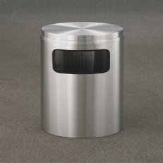Glaro Inc. Glaro 10 Gallon Waste Receptacle w/Flat Top, Satin Aluminum - C1566SA