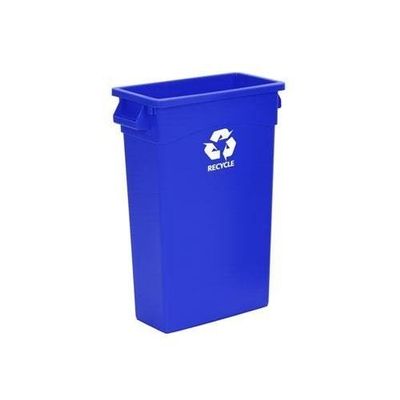 Contico - Trash Can, 23 Gal "Wall Hugger Recycle" - Blue - 8322-1