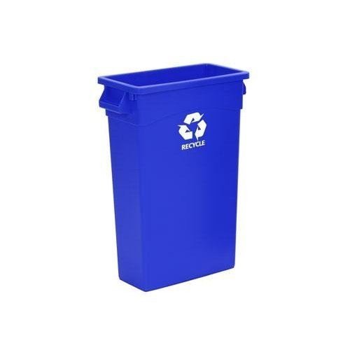 Contico - Trash Can, 23 Gal "Wall Hugger Recycle" - Blue - 8322-1